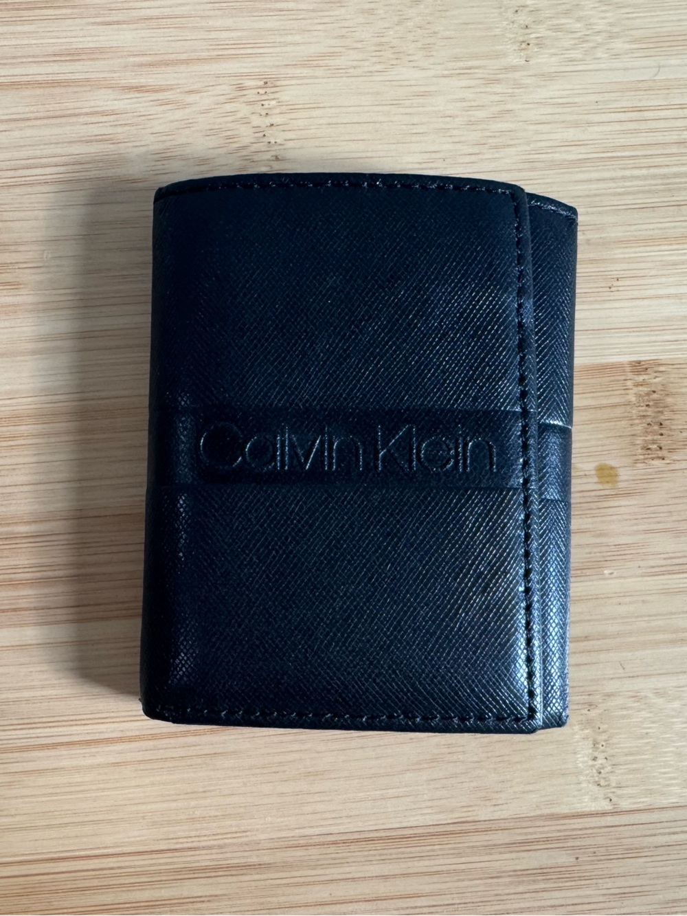 Calvin Klein Black Textured Leather Card Holder